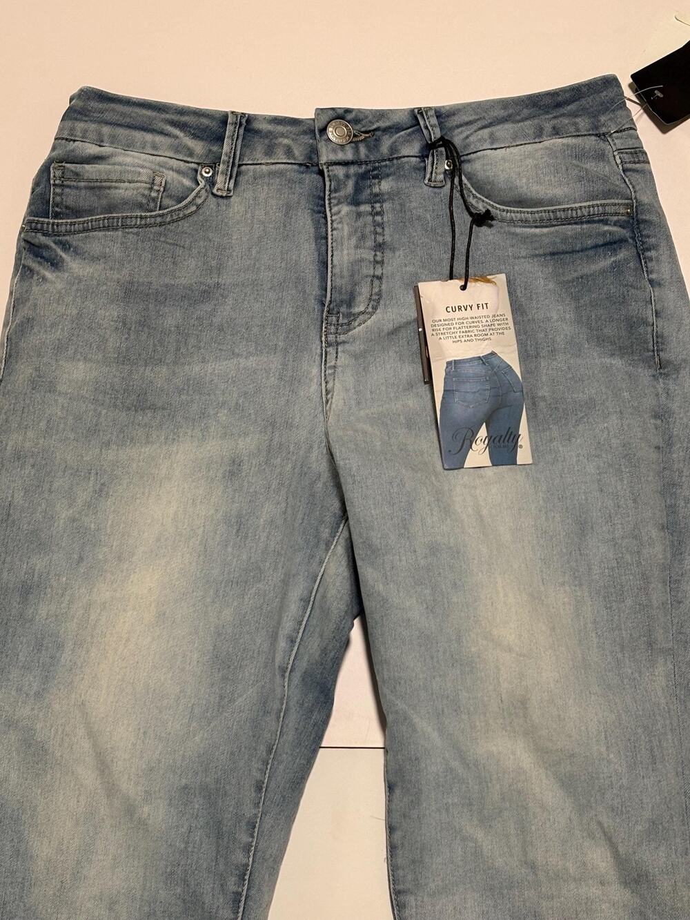 Royalty For Me Women's Curvy Fit Lycra Stretch Blue Jeans Size 10 NWT
